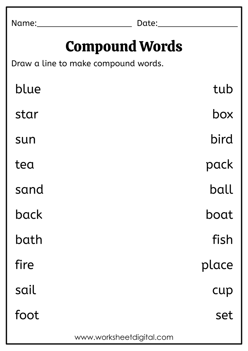 Compound Words Worksheet Digital 1 Teacher Made Resources
