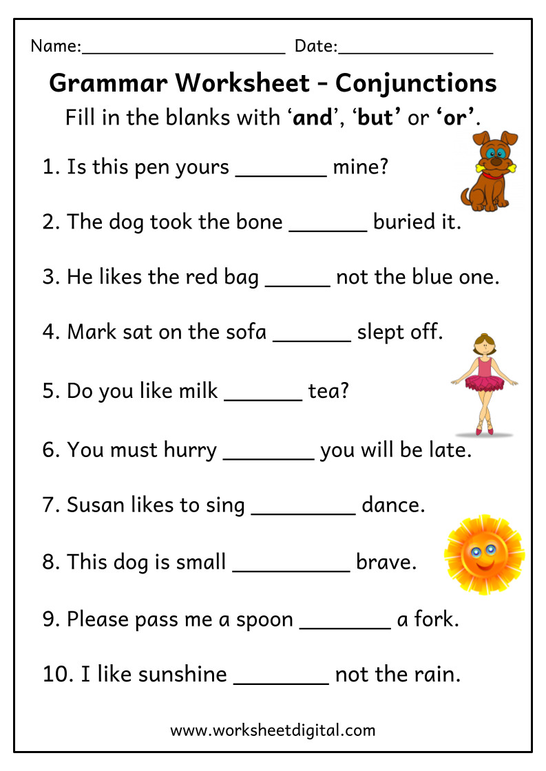 Conjunctions Worksheet Digital 1 Teacher Made Resources