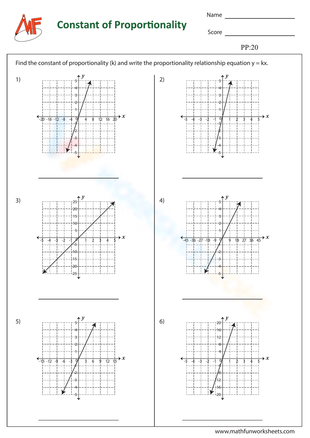 Constant Of Proportionality Worksheets Printable