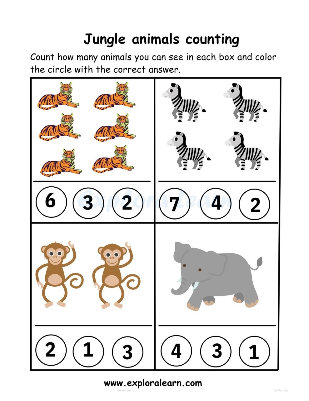 Counting Worksheets For 2 6 Year Olds Count And Circle Printable 2