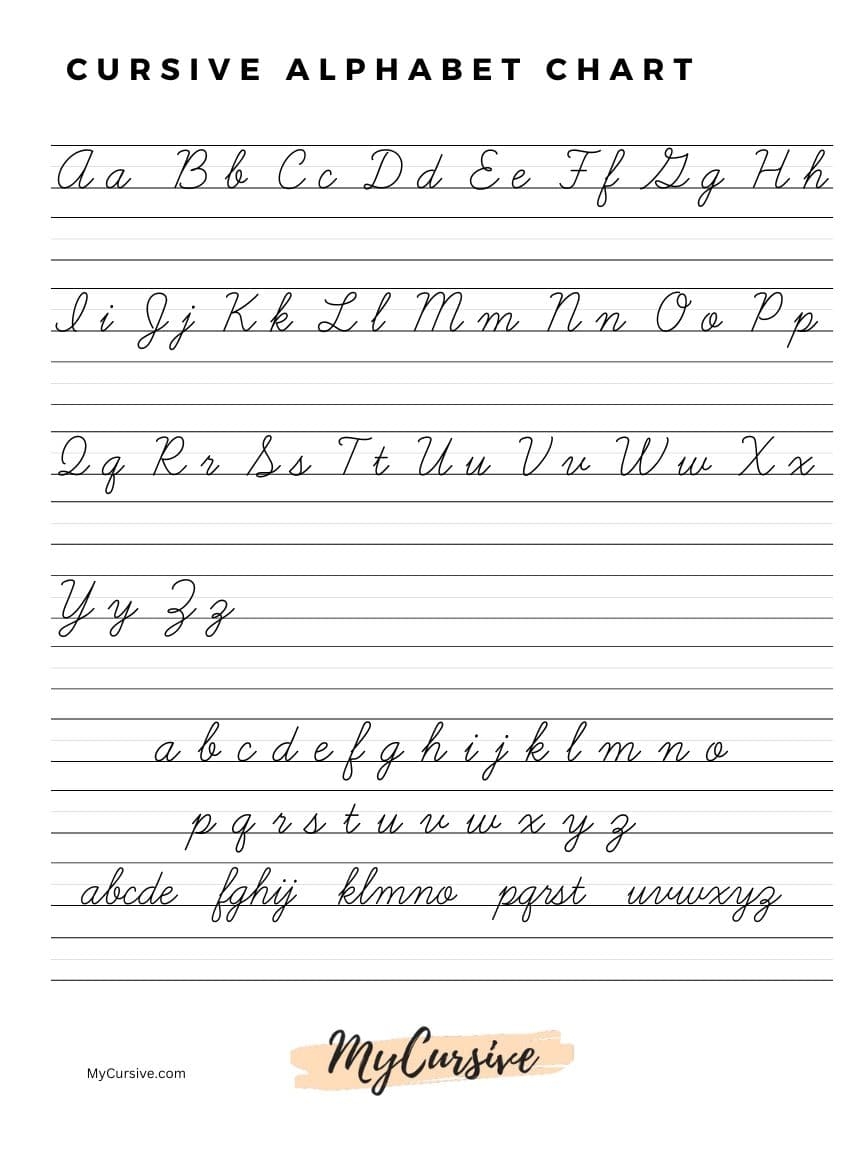 cursive alphabet printable