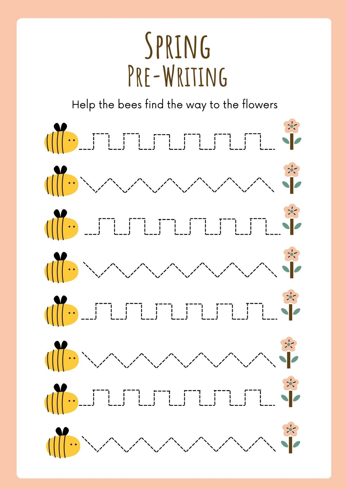 Custom Printable Spring Worksheet Templates Canva