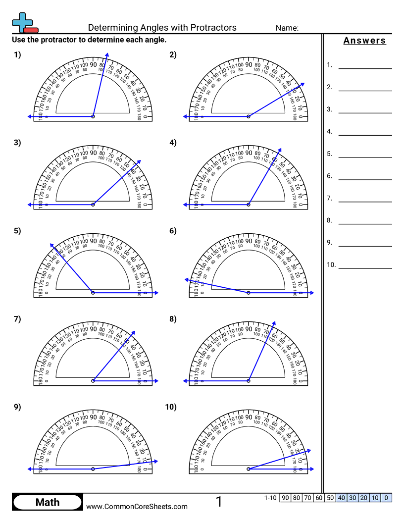 Determining Angles With Protractors Worksheet Download