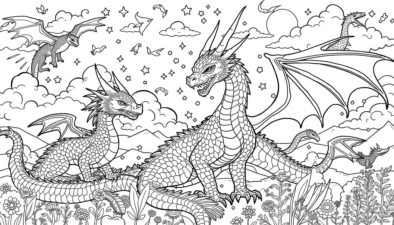 printable dragon coloring pages