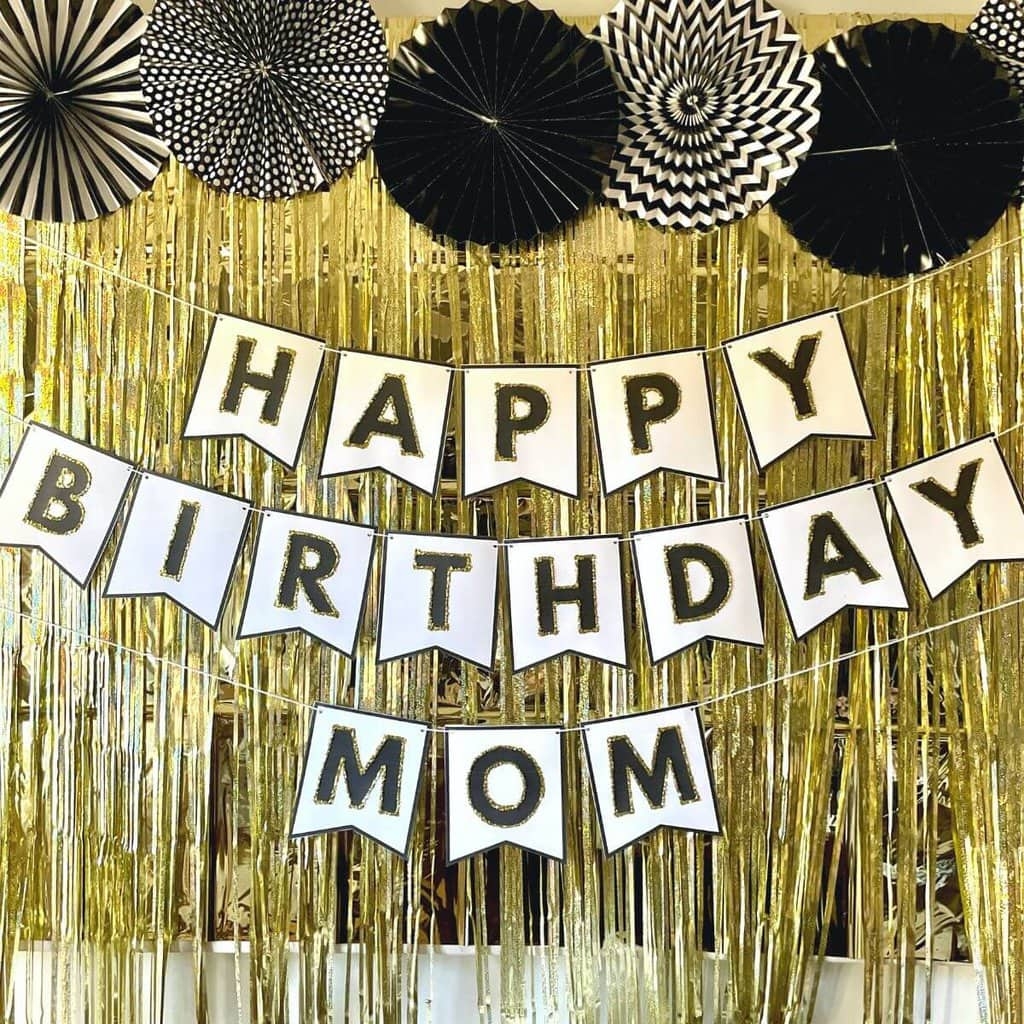 DIY Black And Gold Birthday Banner Free Printable Template 