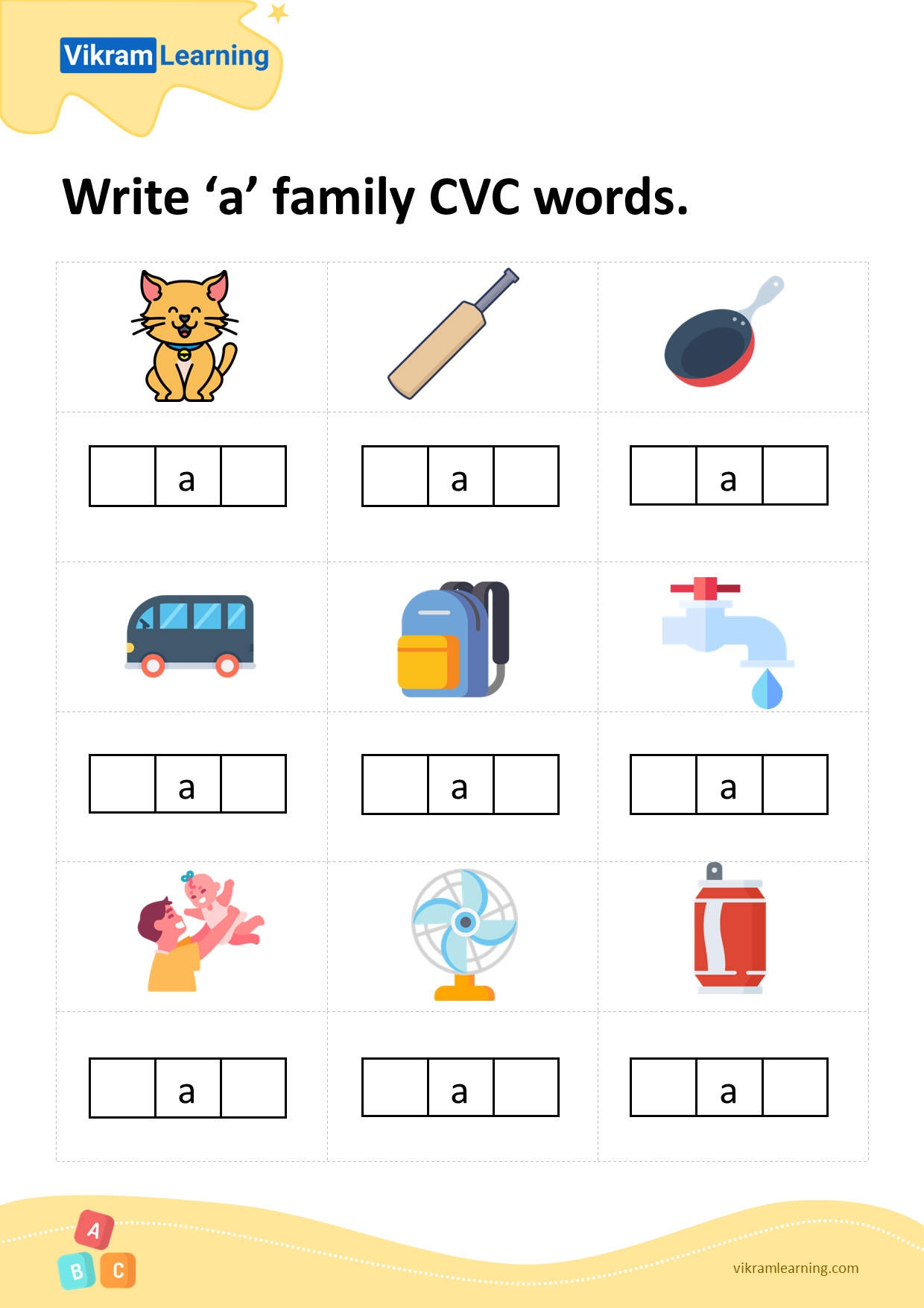 Download Cvc Words Worksheets For Free Vikramlearning