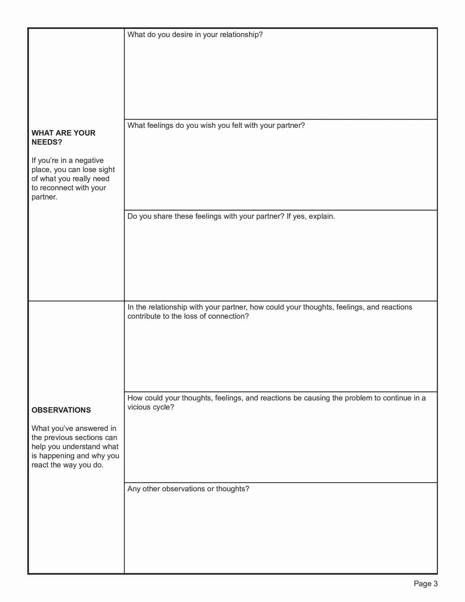 EFT Cycle Questions Worksheet PDF TherapyByPro