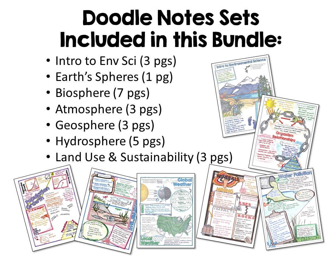 Environmental Science Doodle Notes Bundle Suburban Science