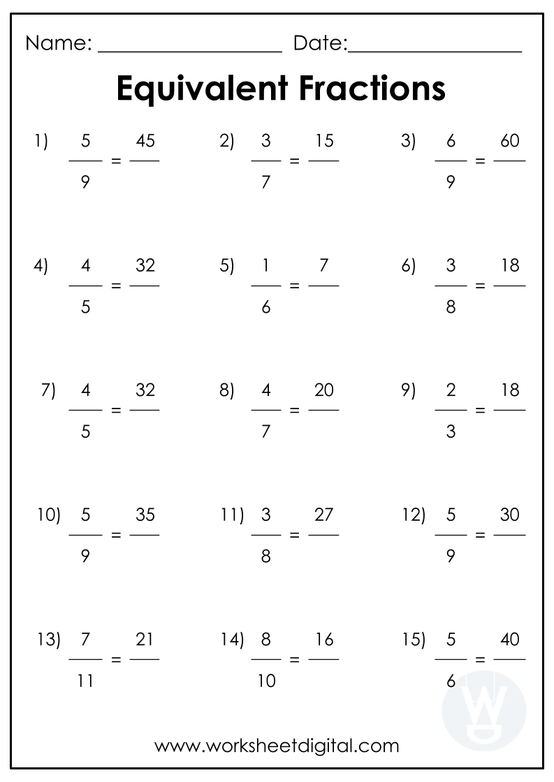 Equivalent Fractions Worksheet Digital 1 Teacher Made Resources