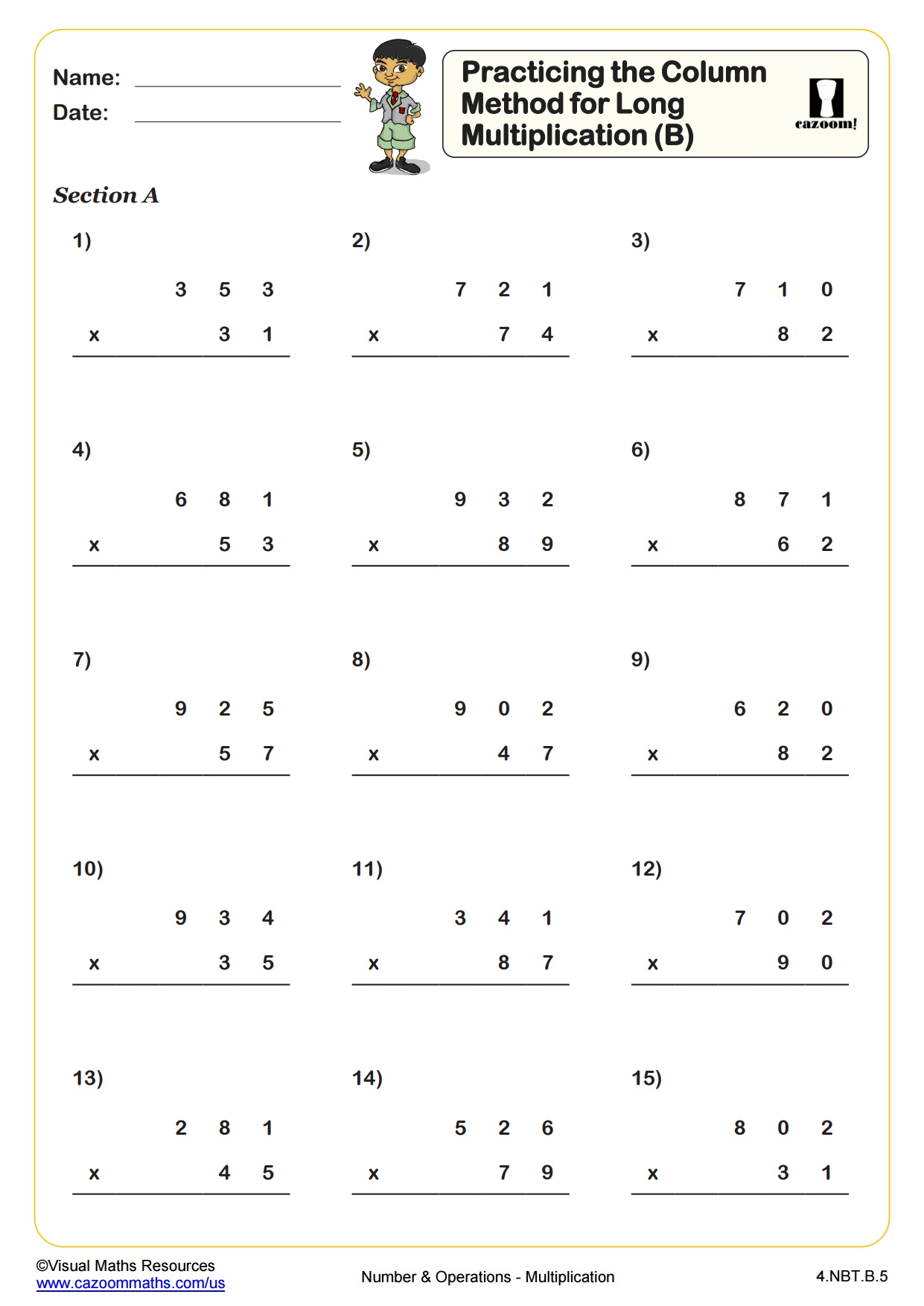 Estimation Multiplication And Division 5th Grade PDF Number And Operations Worksheets Cazoom Math