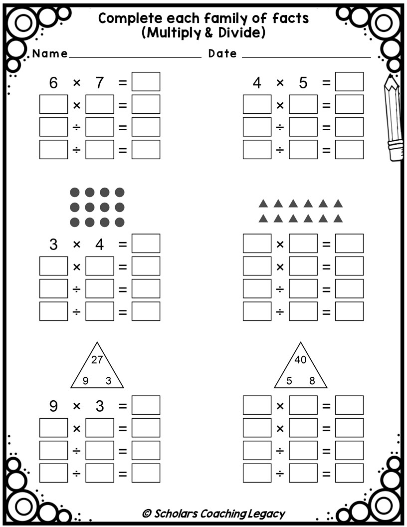 Fact Families Multiplication Division Worksheet Math Problems Made By Teachers Fact Families Multiplication Division Worksheet Math Problems Made By Teachers