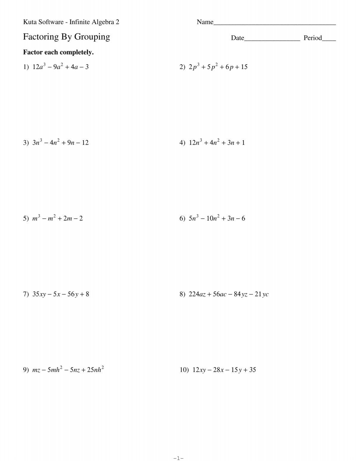 Factoring By Grouping