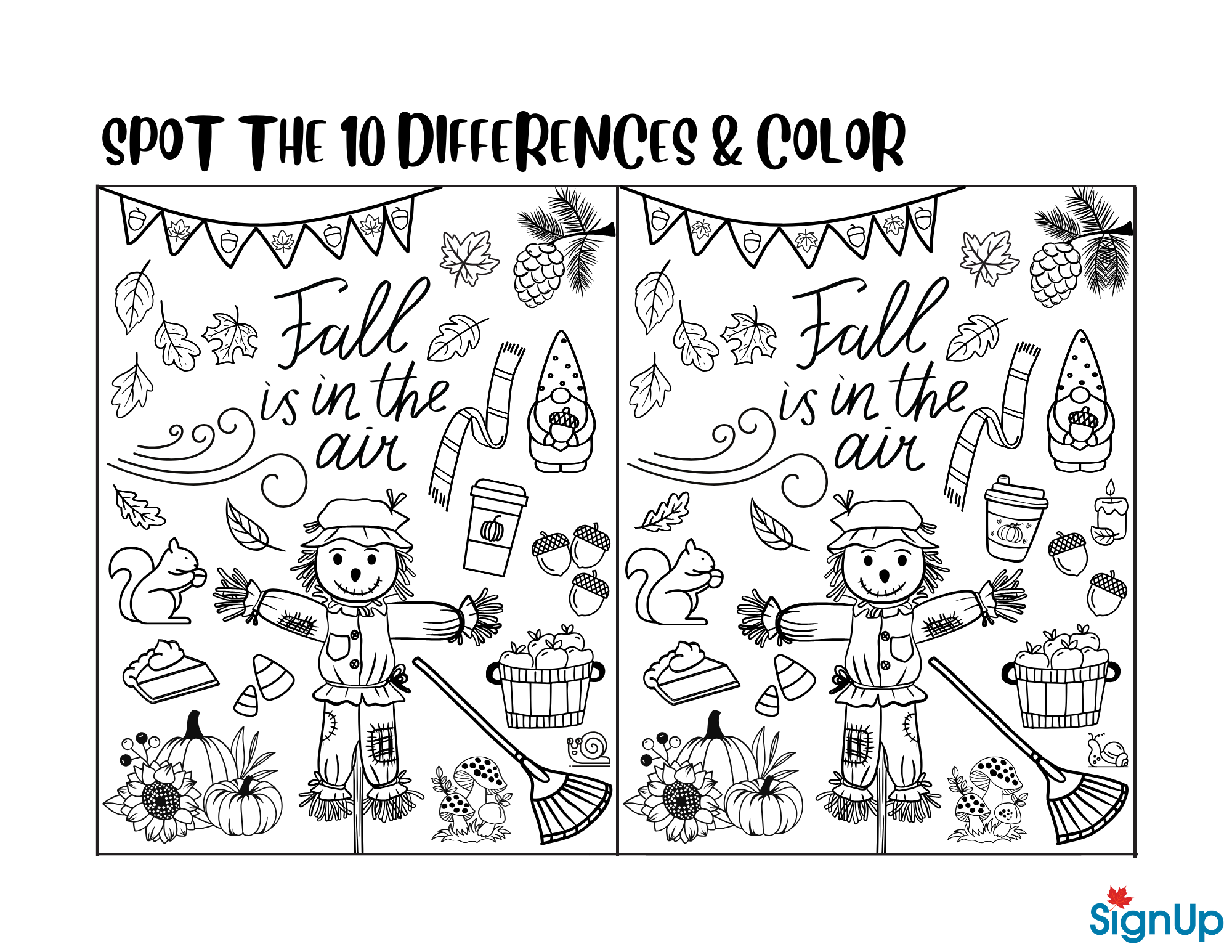 Fall Activity Sheets Coloring Pages SignUp