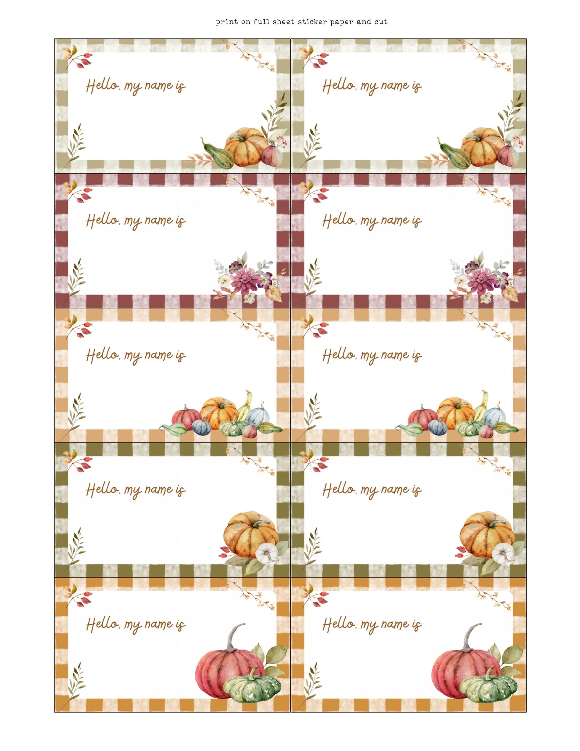 Fall Name Tags A Pretty Free Printable 