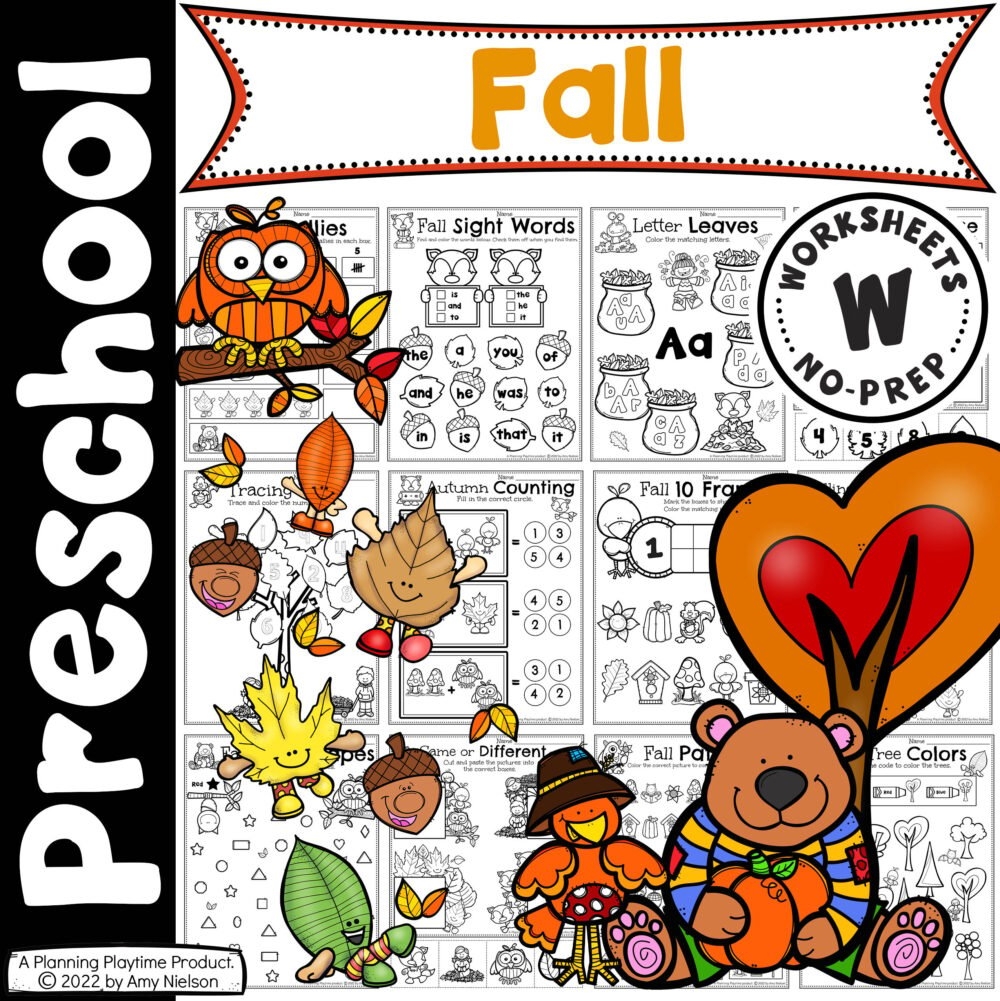 fall worksheets for preschool