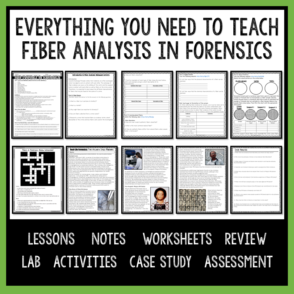 Fiber Evidence Lesson Plan Bundle The Trendy Science Teacher