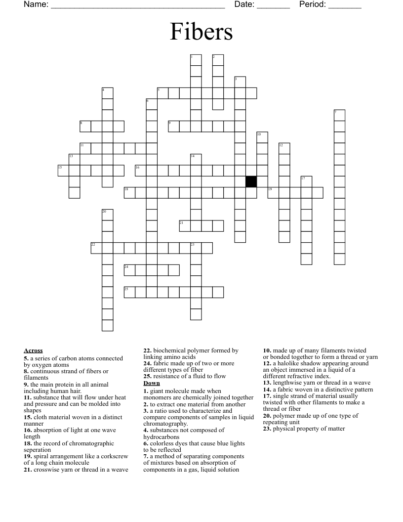 Fibers Crossword WordMint
