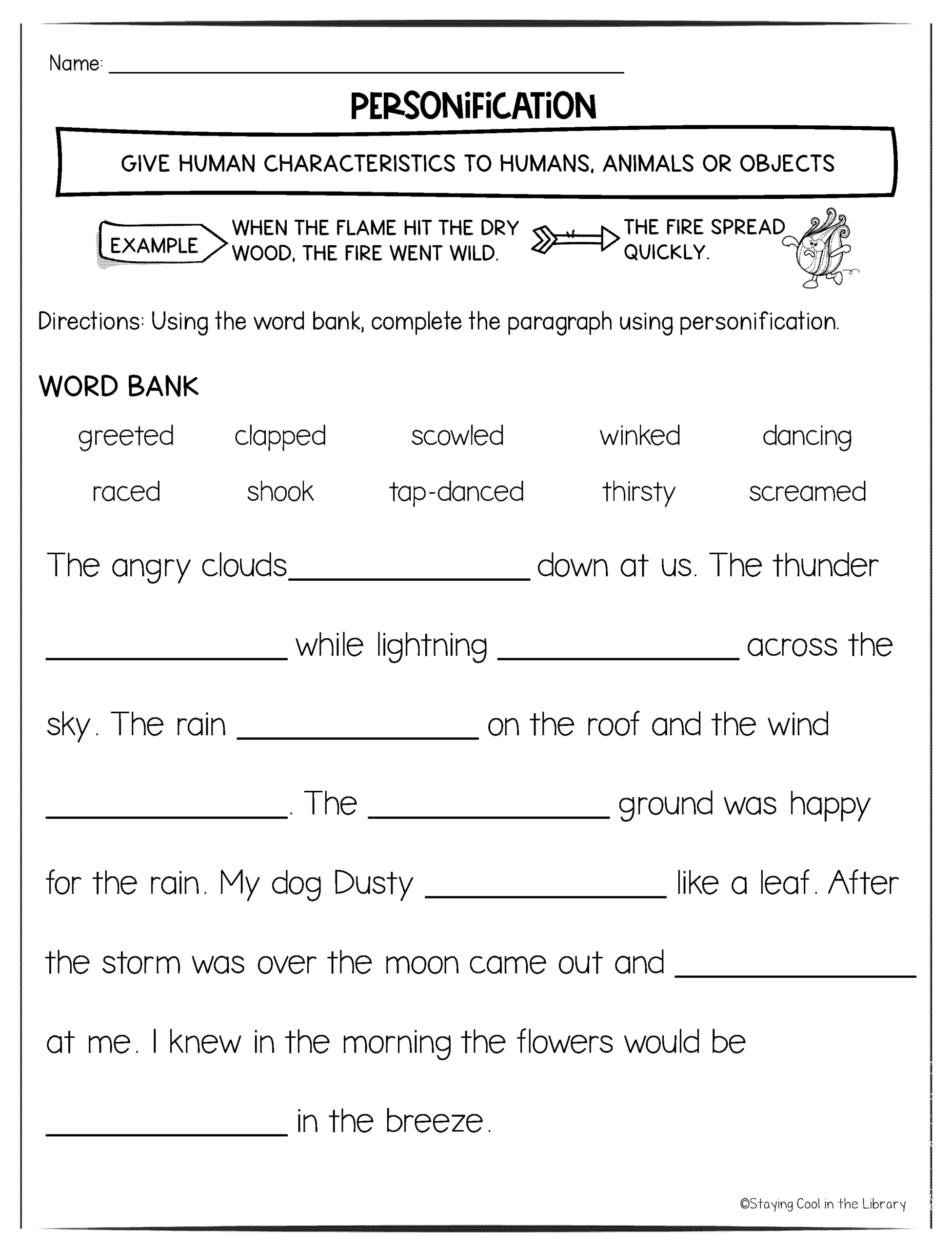 Figurative Language Worksheets And Posters