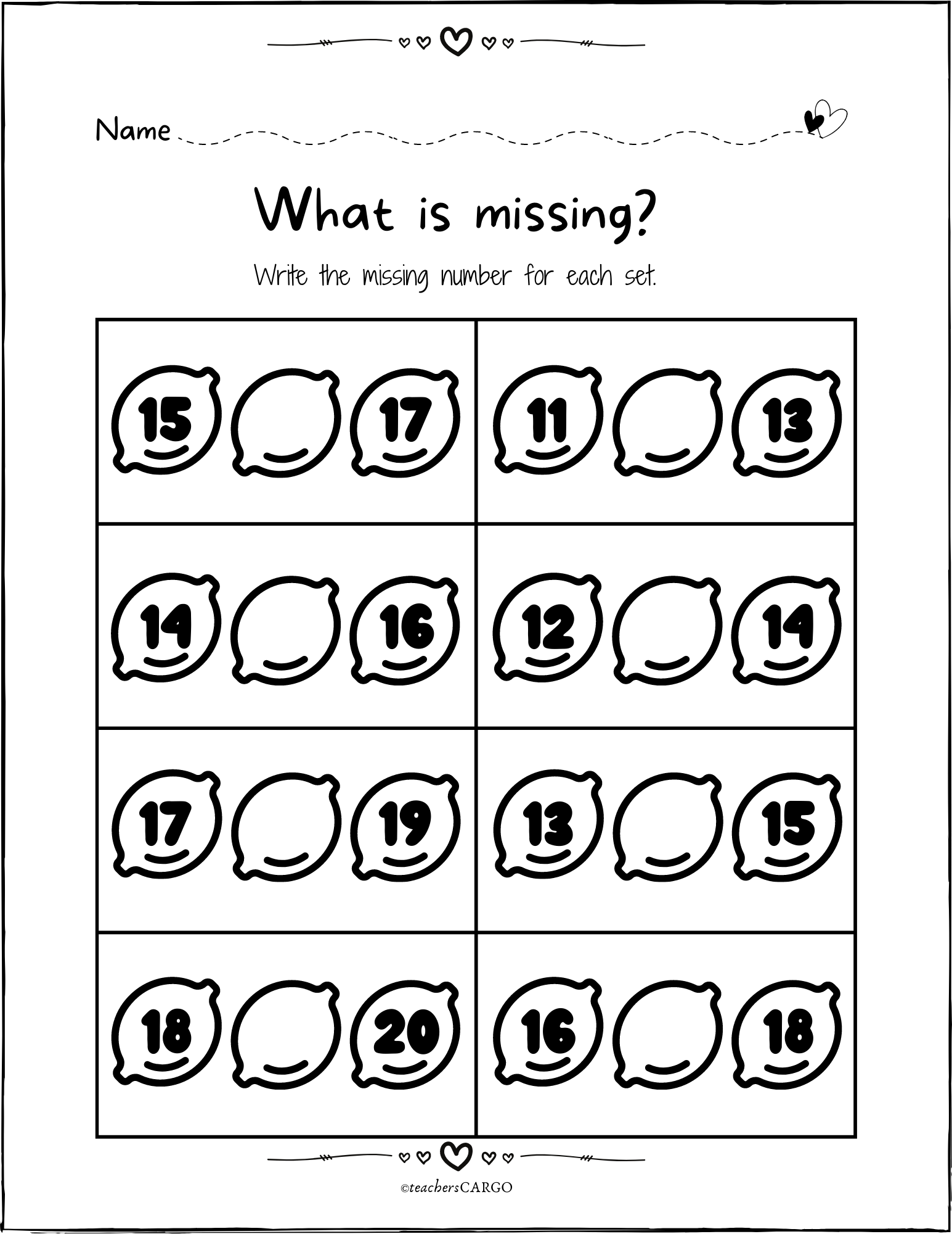Fill In The Missing Number 1 20 Fill In The Missing Numbers Worksheet Made By Teachers Fill In The Missing Number 1 20 Fill In The Missing Numbers Worksheet Made By Teachers