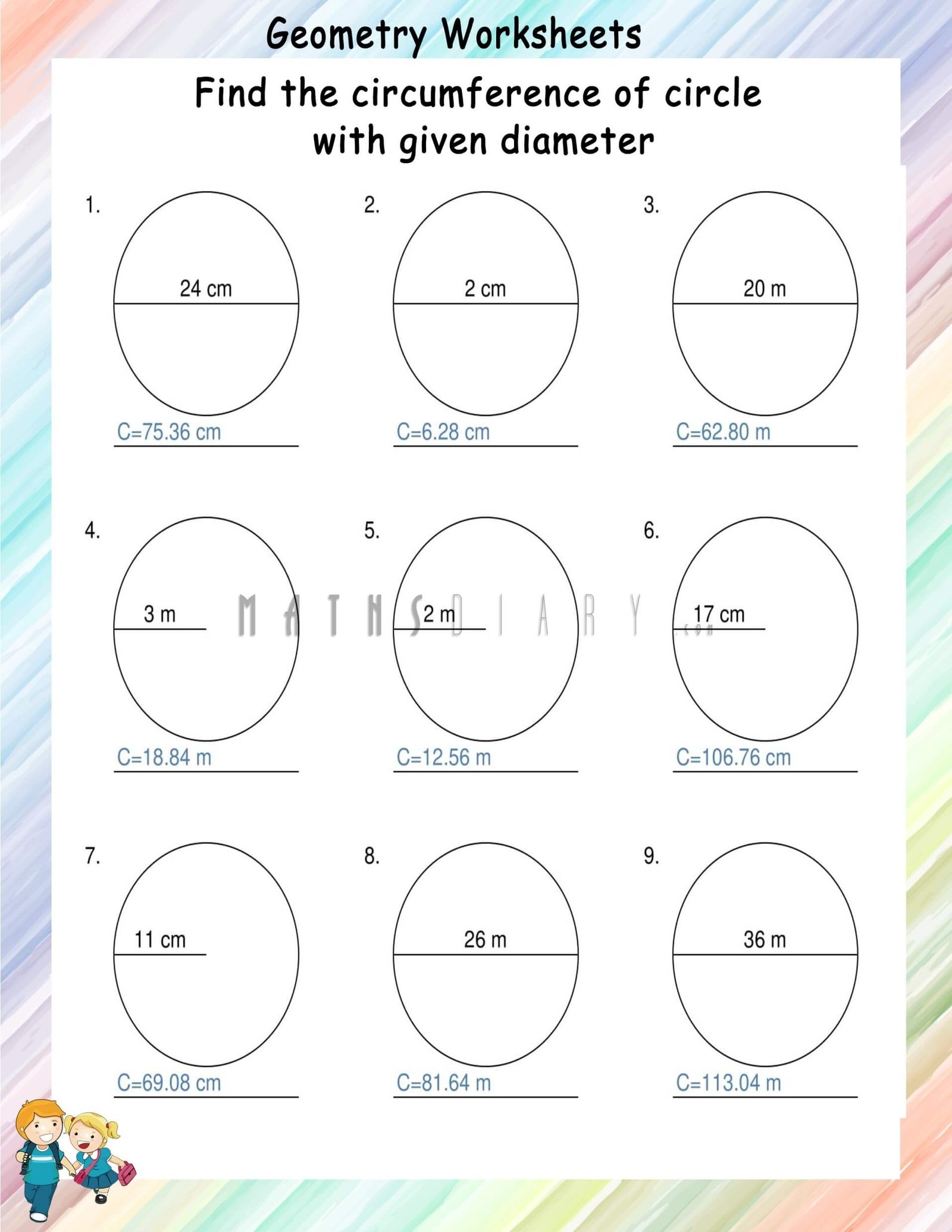 Find The Circumference Of Circle Worksheets Math Worksheets MathsDiary Find The Circumference Of Circle Worksheets Math Worksheets MathsDiary