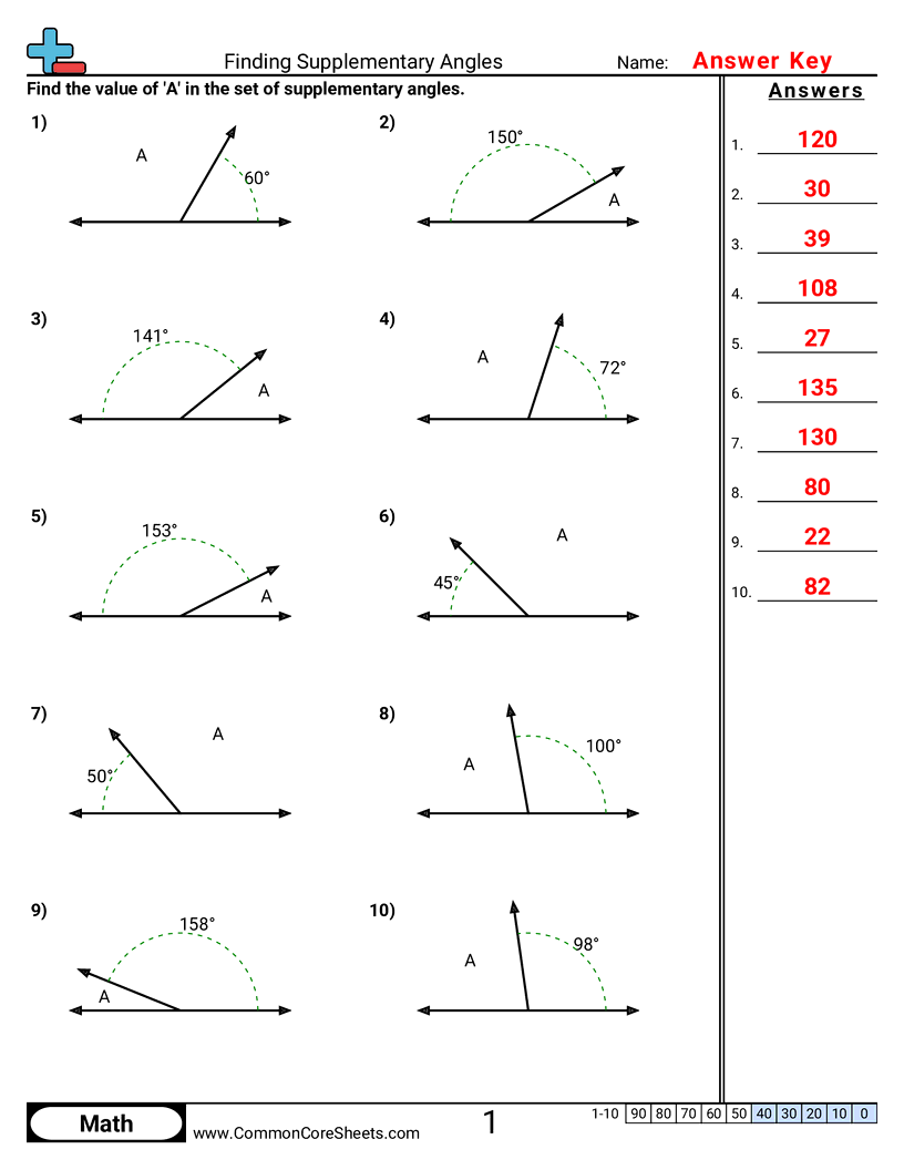 complementary supplementary angles worksheet