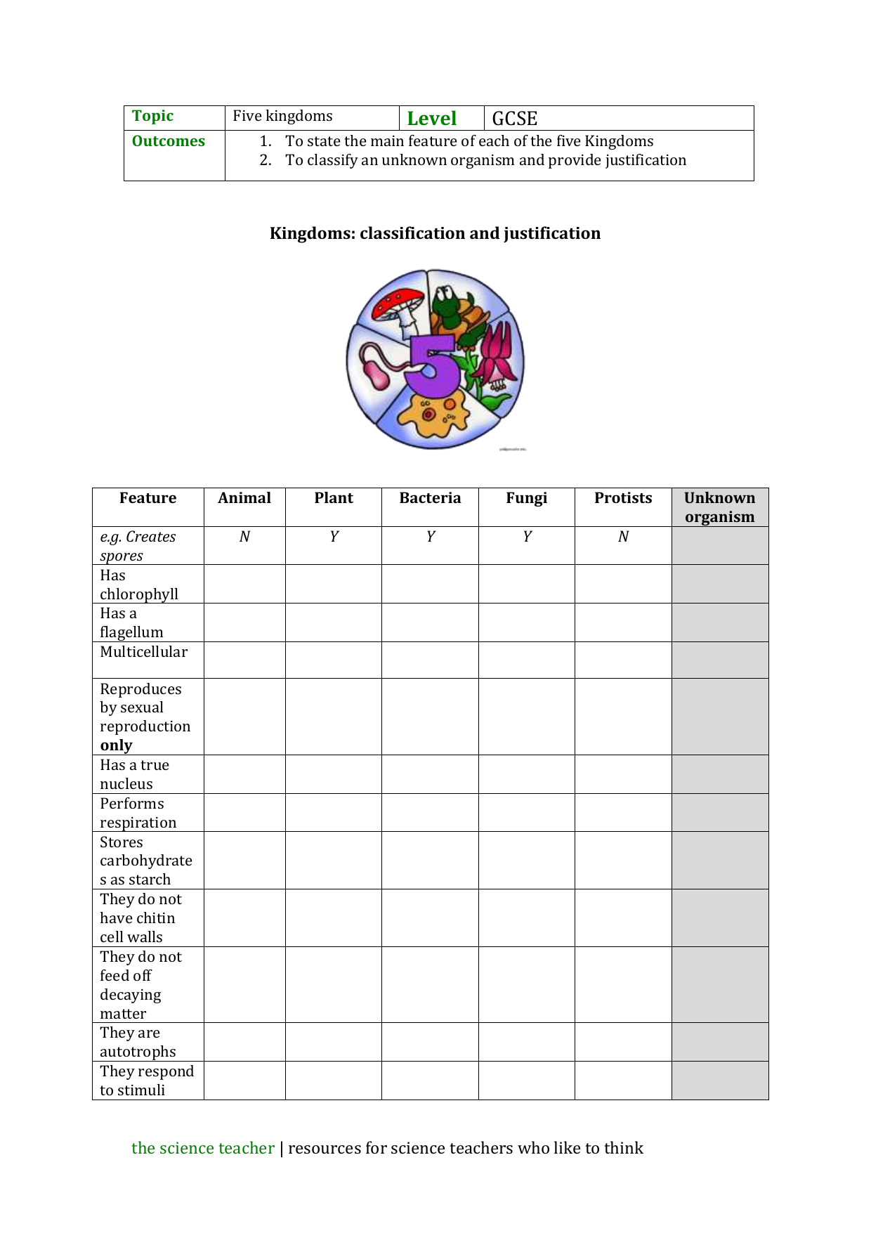 classification and kingdoms worksheet classification and kingdoms worksheet
