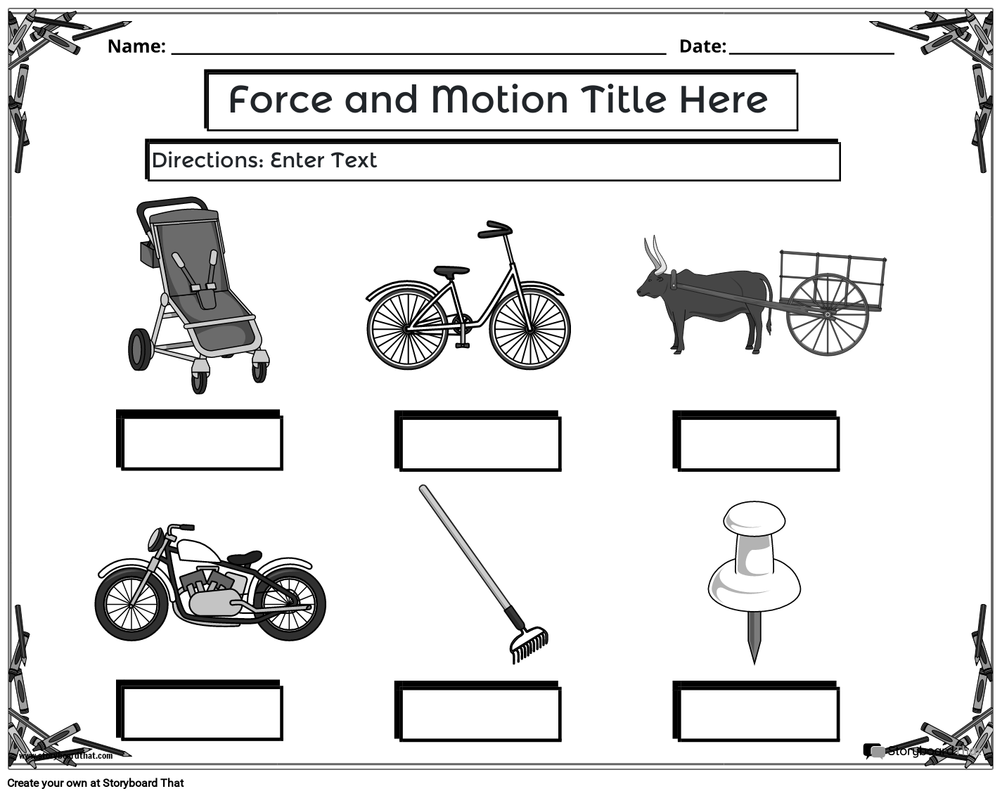 Force And Motion Worksheets Create With Storyboard That