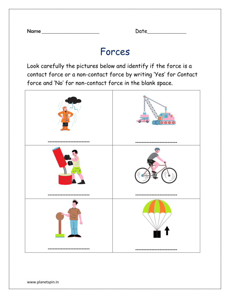 Force And Motion Worksheets Push And Pull Planetspin in