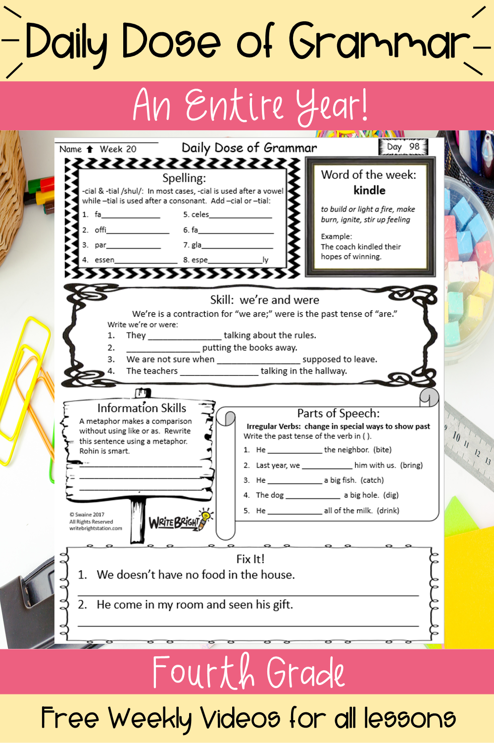 4th grade grammar worksheets