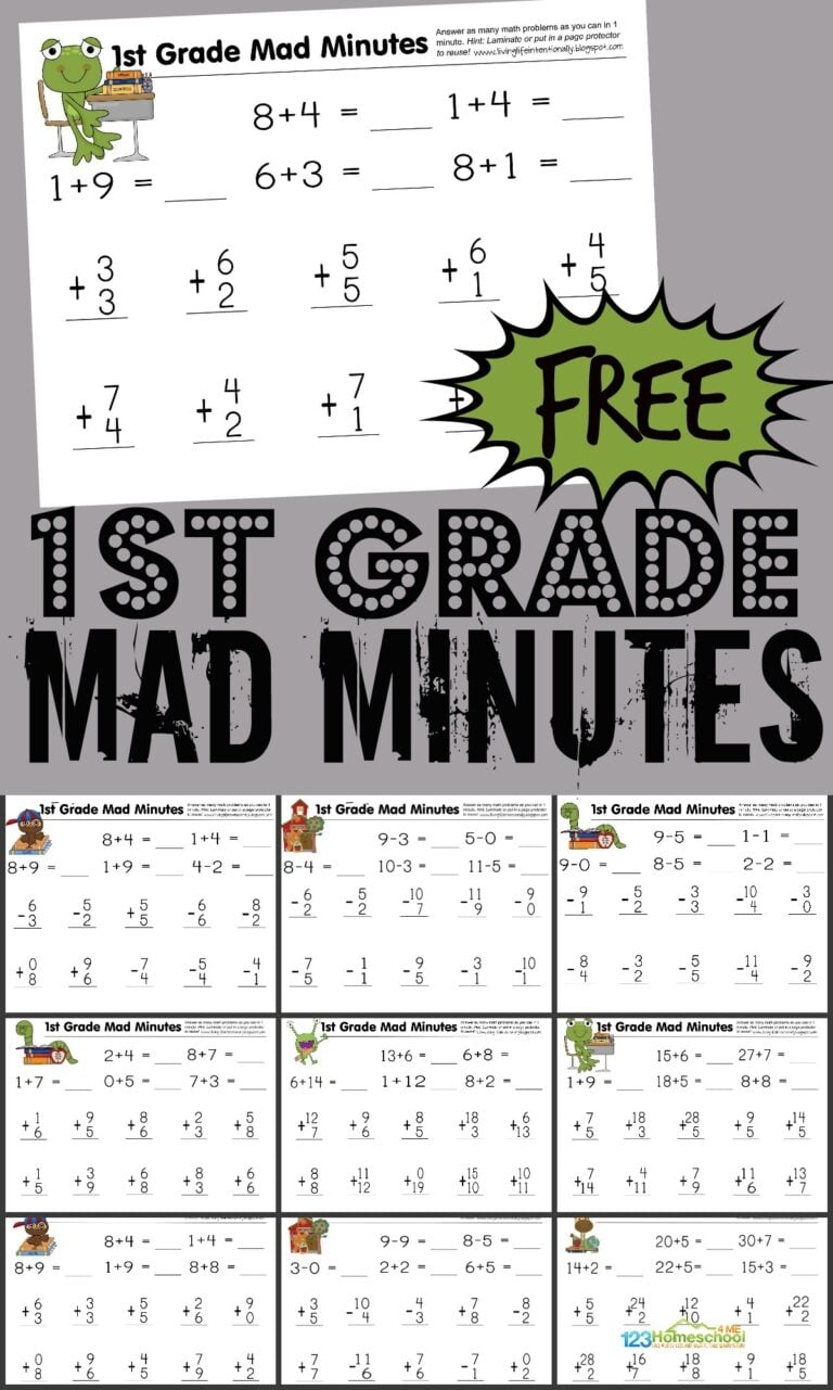 math worksheets for 1st grade