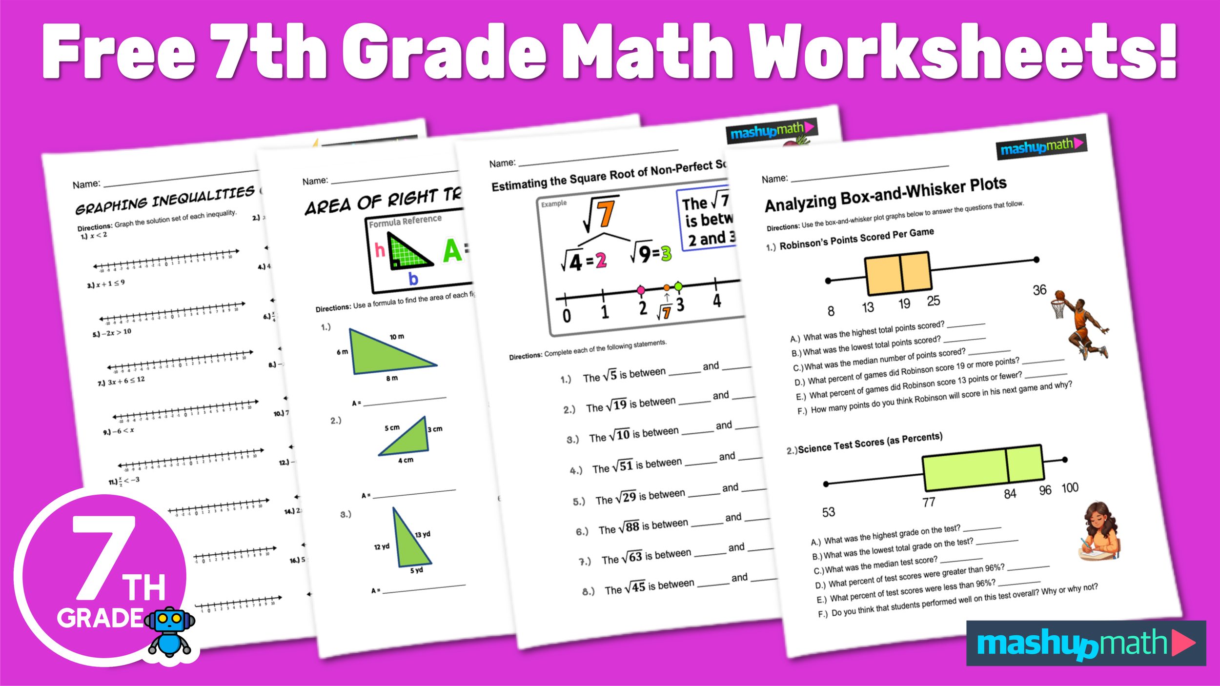 simple events worksheet 7th grade