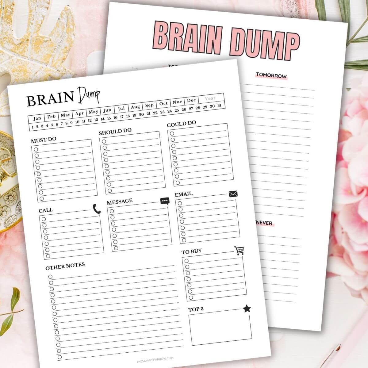 Free Brain Dump Template To Get Yourself Organized