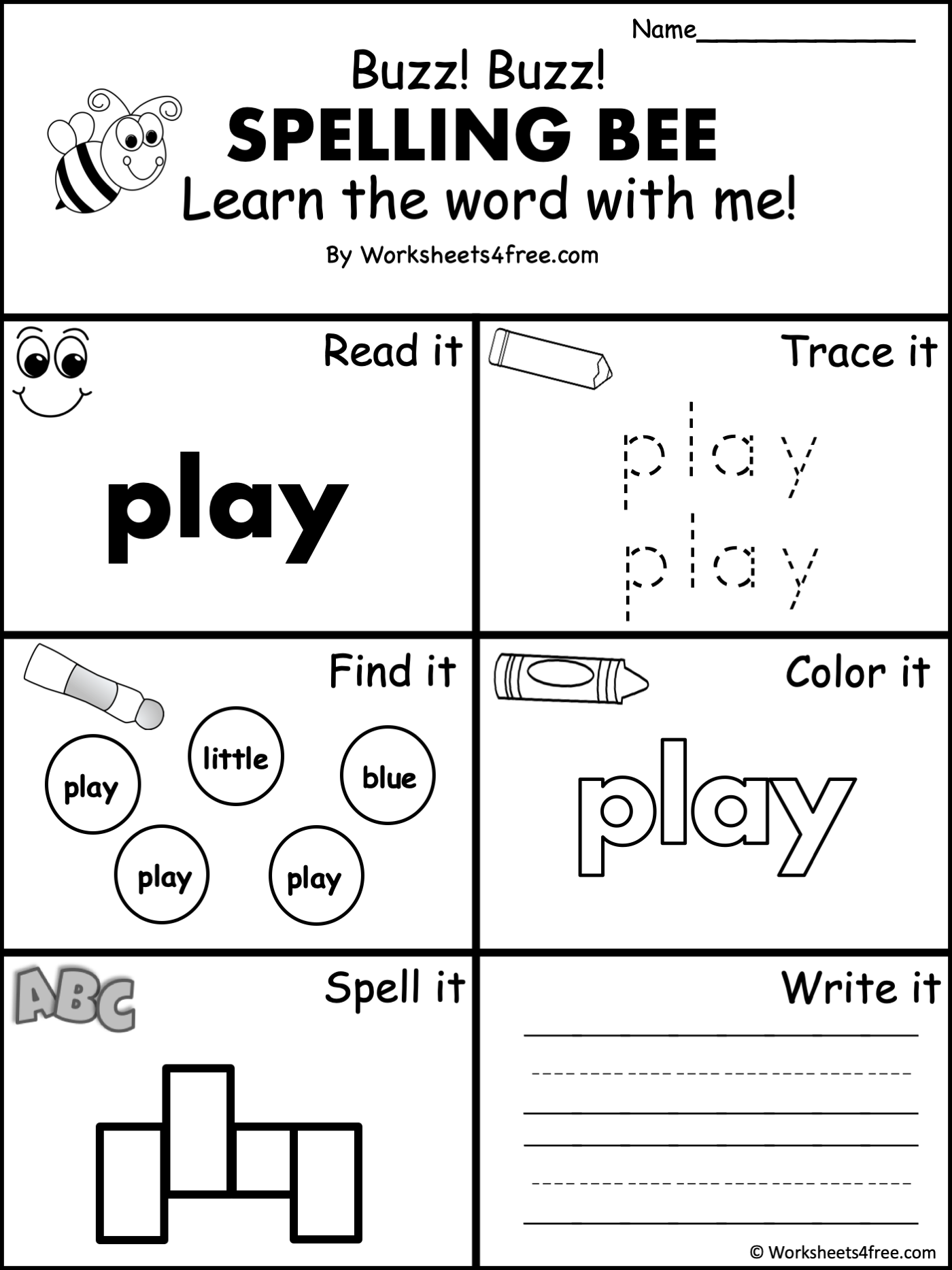 Free Dolch Sight Word Worksheet Play Worksheets4Free