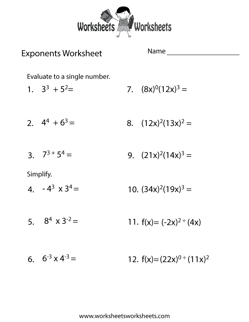 Free Exponents Worksheet Pdf Download Free Exponents Worksheet Pdf Png Images Free Worksheets On Clipart Library