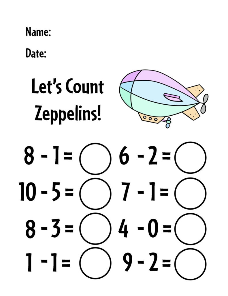Free Kindergarten Subtraction Worksheets The Hollydog Blog