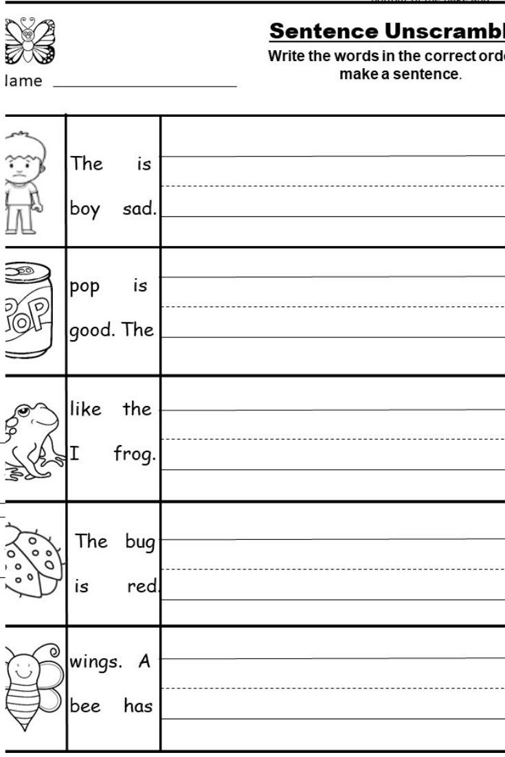 kindergarten writing worksheets