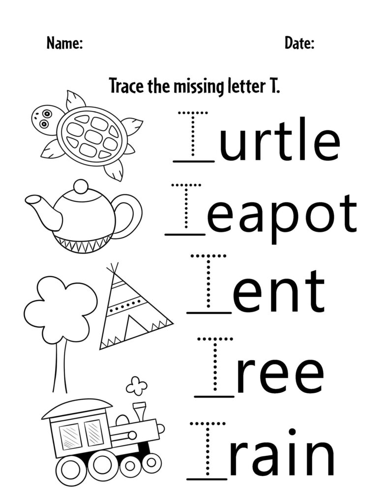 FREE Letter T Worksheets For Preschool The Hollydog Blog
