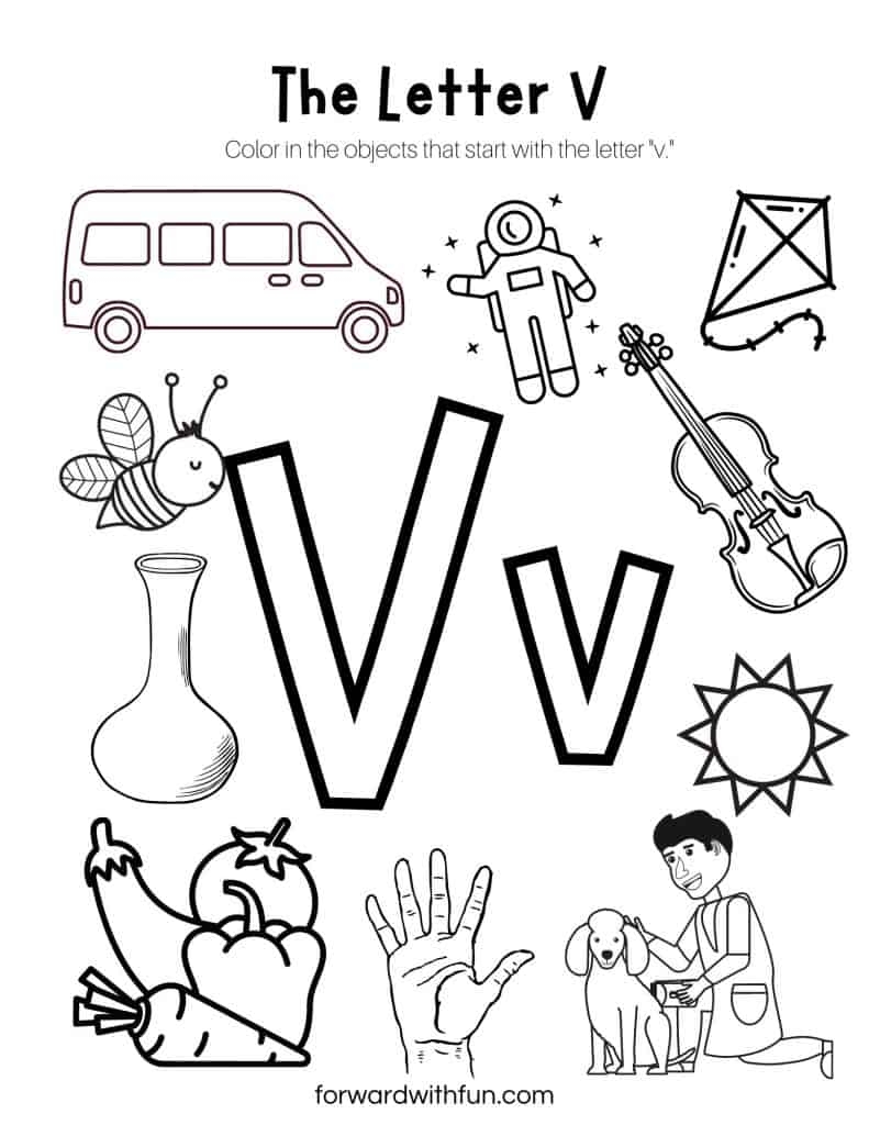 Free Letter V Worksheets Phonics Writing Forward With Fun
