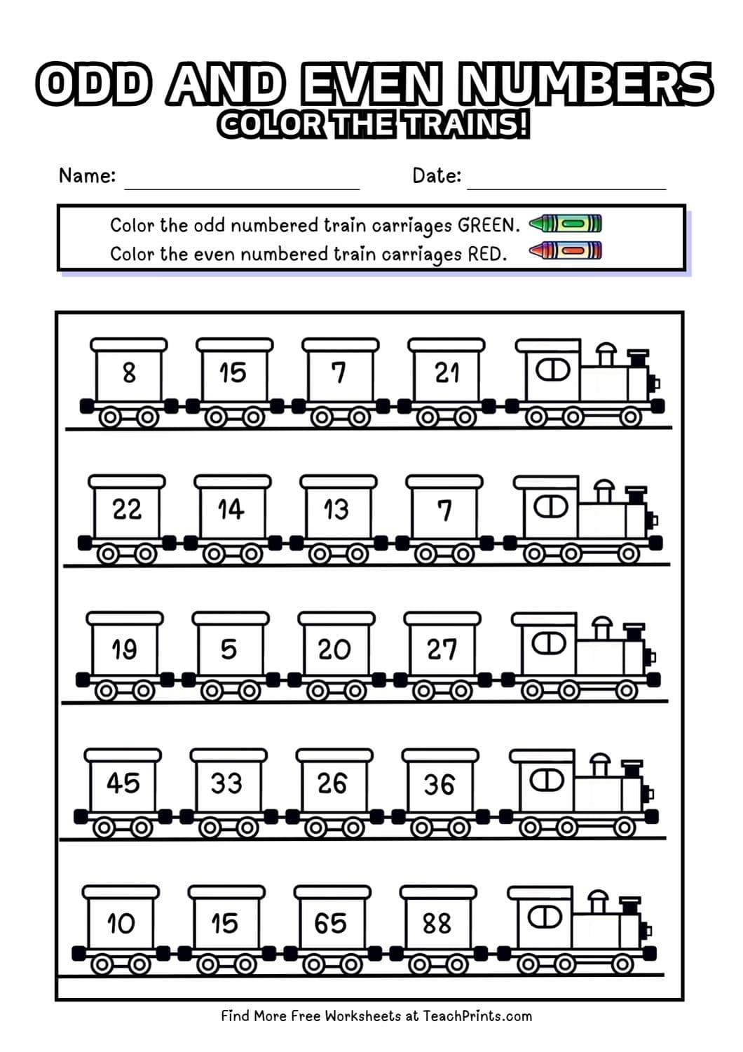 Free Odd And Even Numbers Worksheets Teach Prints