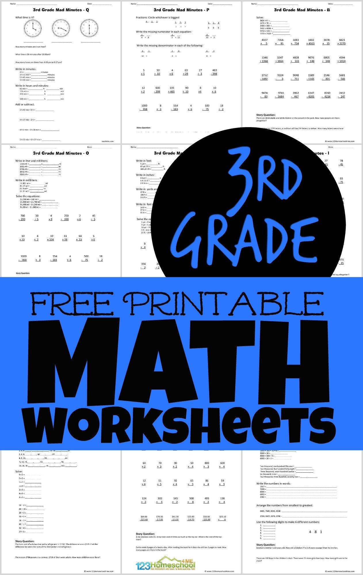 FREE Printable 3rd Grade Math Minutes Worksheets Pdf FREE Printable 3rd Grade Math Minutes Worksheets Pdf