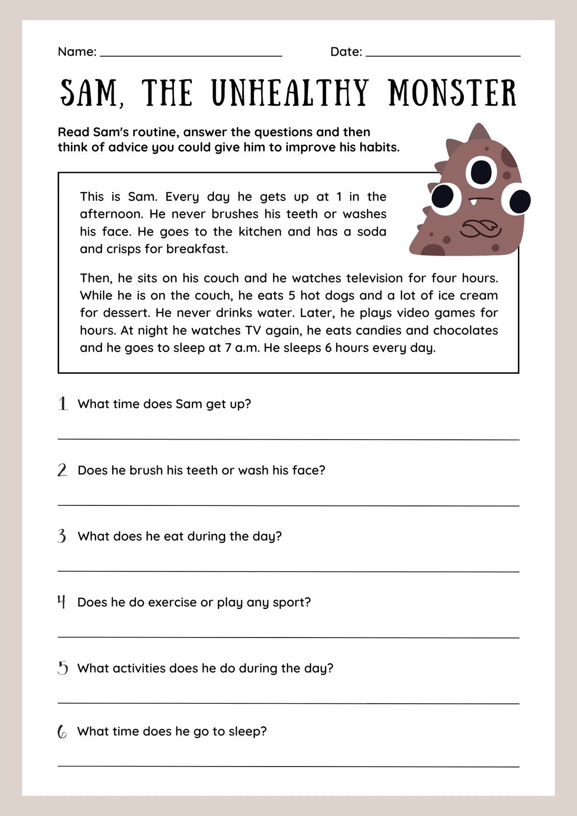 3rd reading comprehension worksheets