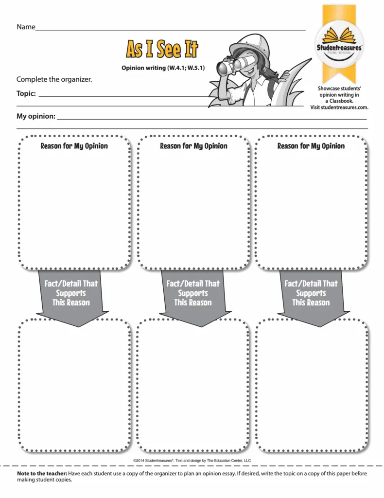 Free Printable 4th Grade Writing Worksheets Studentreasures