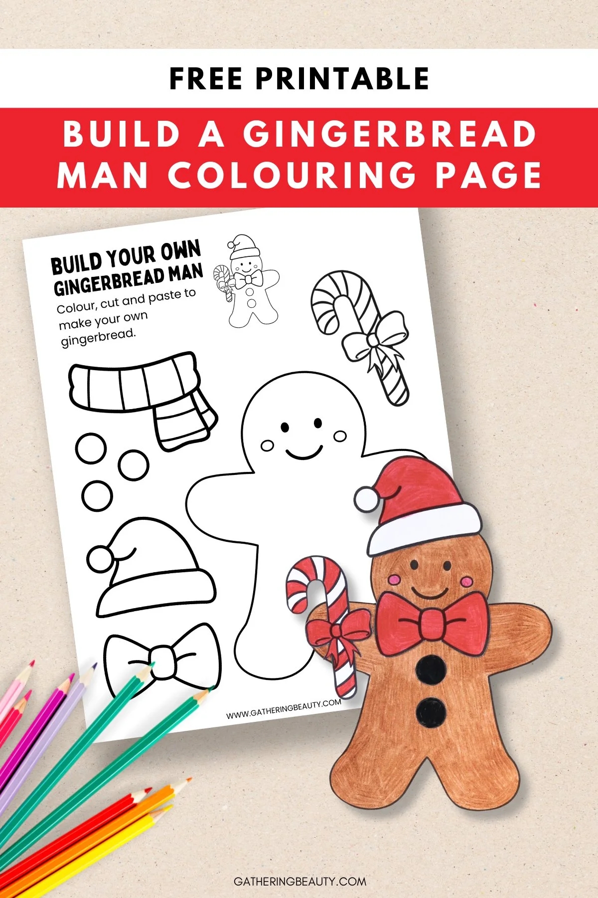 Free Printable Build A Gingerbread Man Gathering Beauty