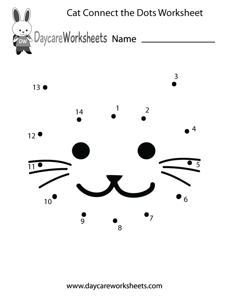 Free Printable Cat Connect The Dots Worksheet For Preschool Free Printable Cat Connect The Dots Worksheet For Preschool