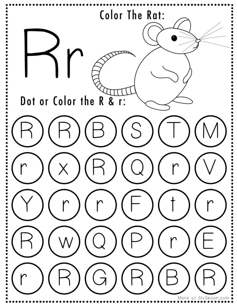 Free Printable Halloween Themed Letter R Dot Marker Activity Worksheets Sly Spoon
