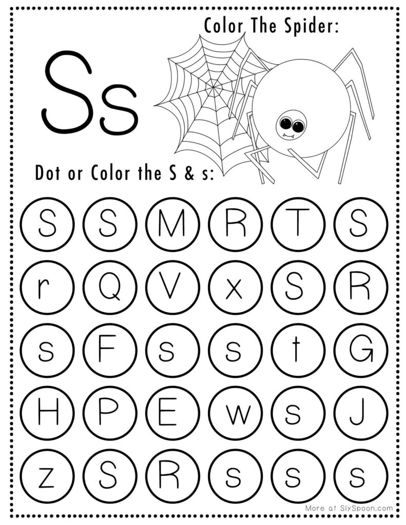 Free Printable Halloween Themed Letter S Coloring And Activity Worksheets Sly Spoon