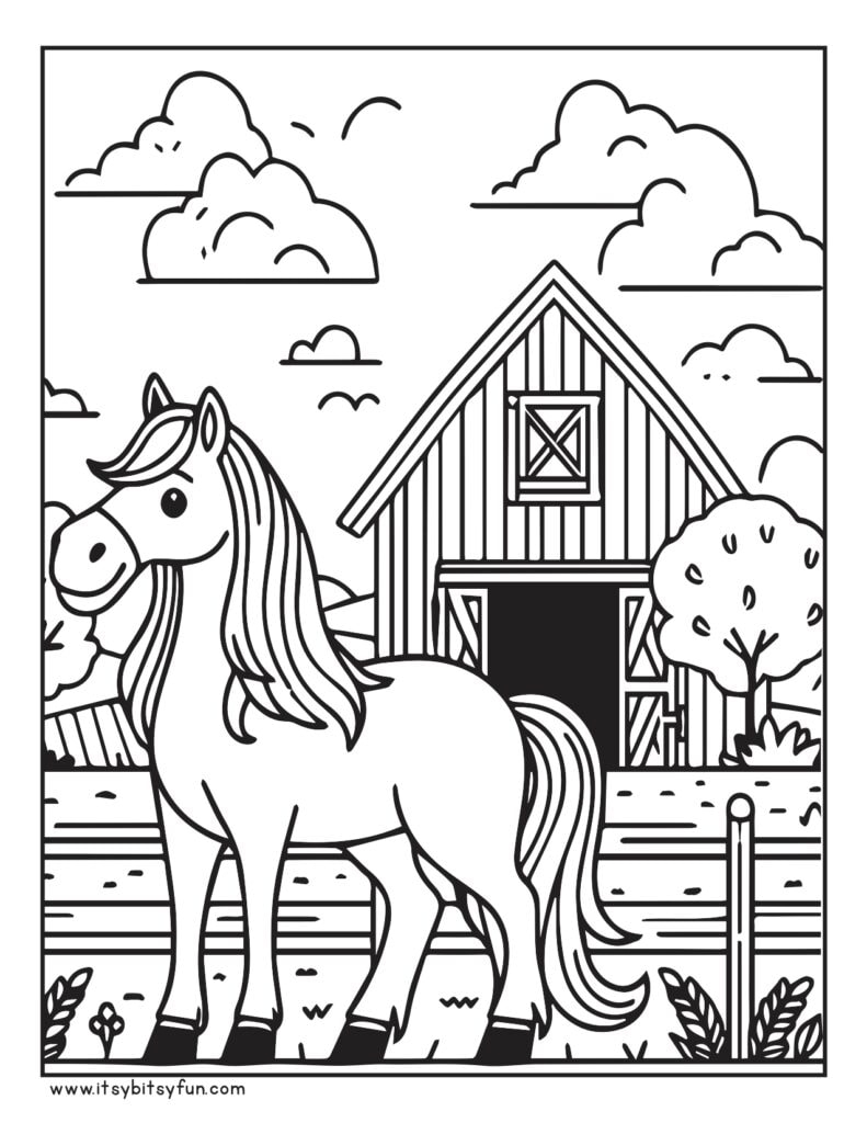printable coloring pages horses