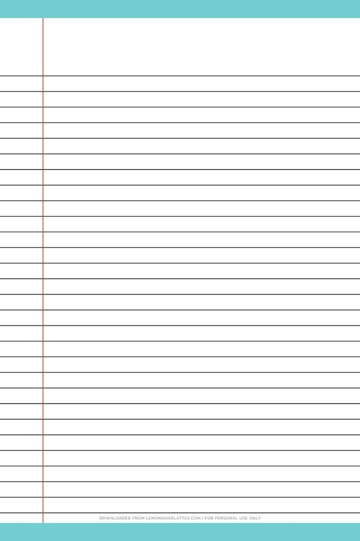 Free Printable Lined Notebook Paper