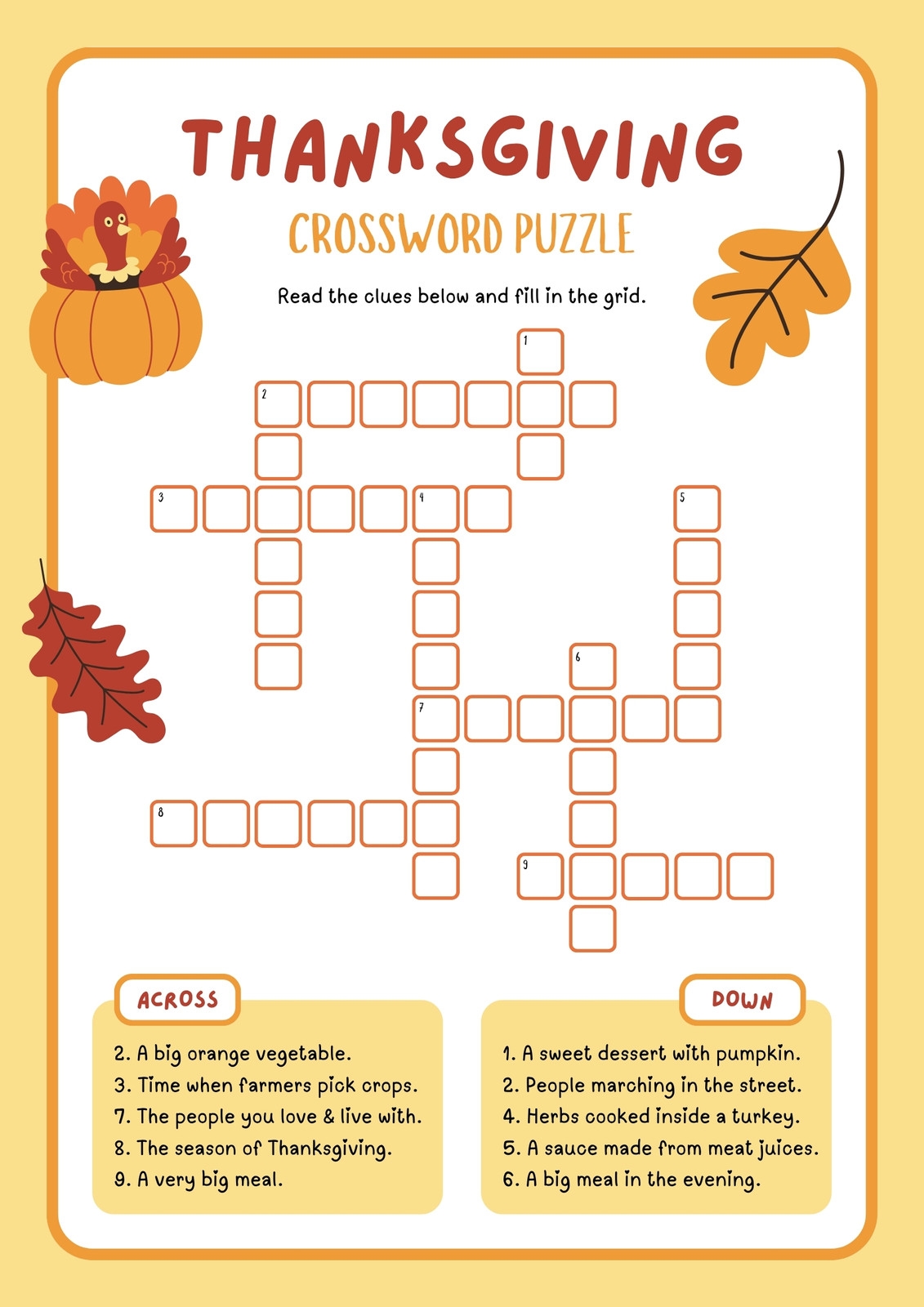 Free Printable Thanksgiving Worksheet Templates Canva