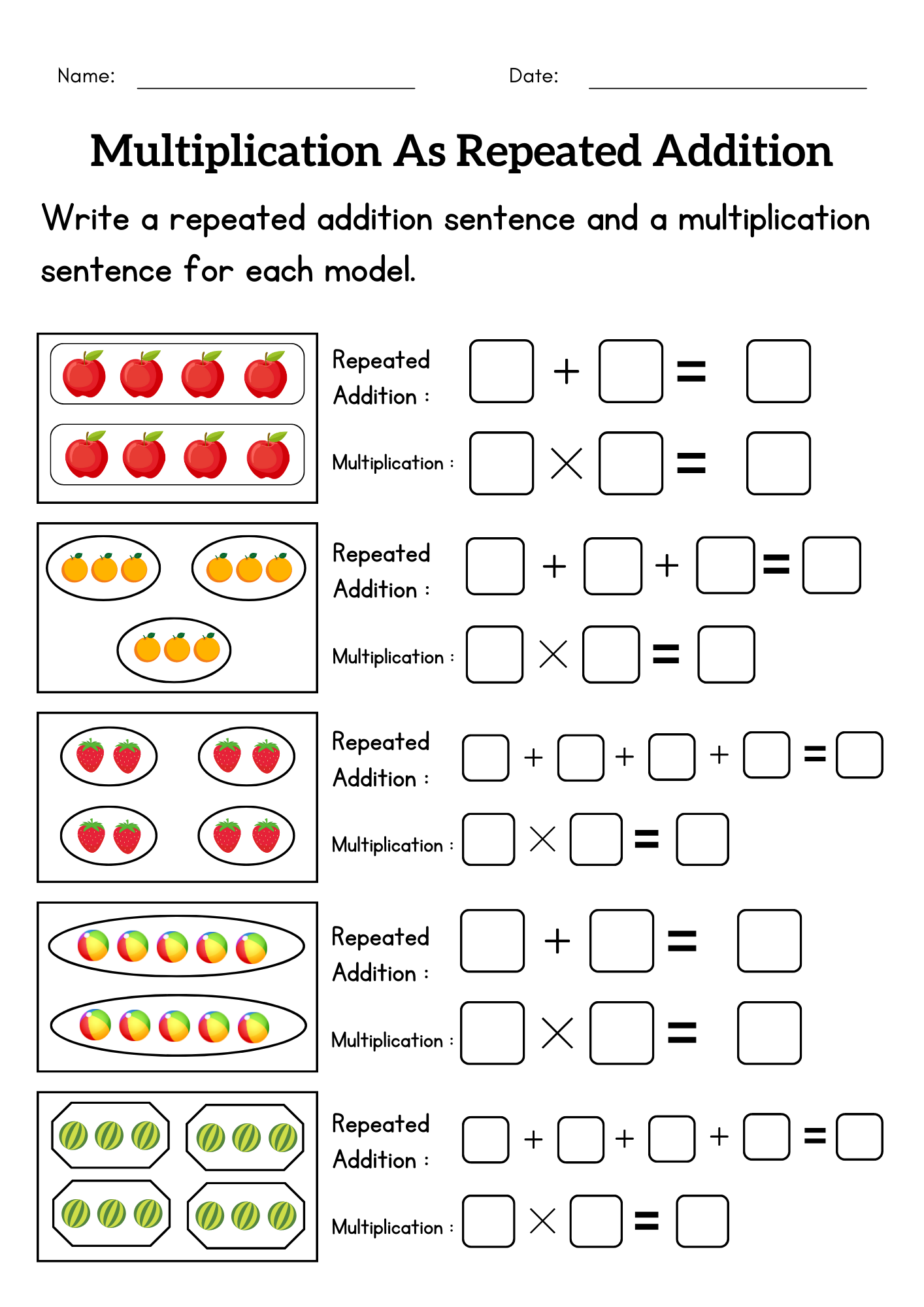 Free Repeated Addition Worksheet For Grade Download Free Repeated Addition Worksheet For Grade Png Images Free Worksheets On Clipart Library